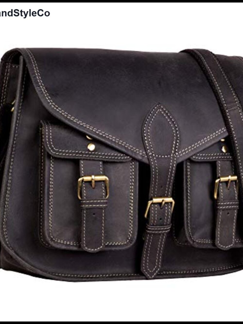 14" Leather Crossbody Satchel Purse Ladies Travel Tote